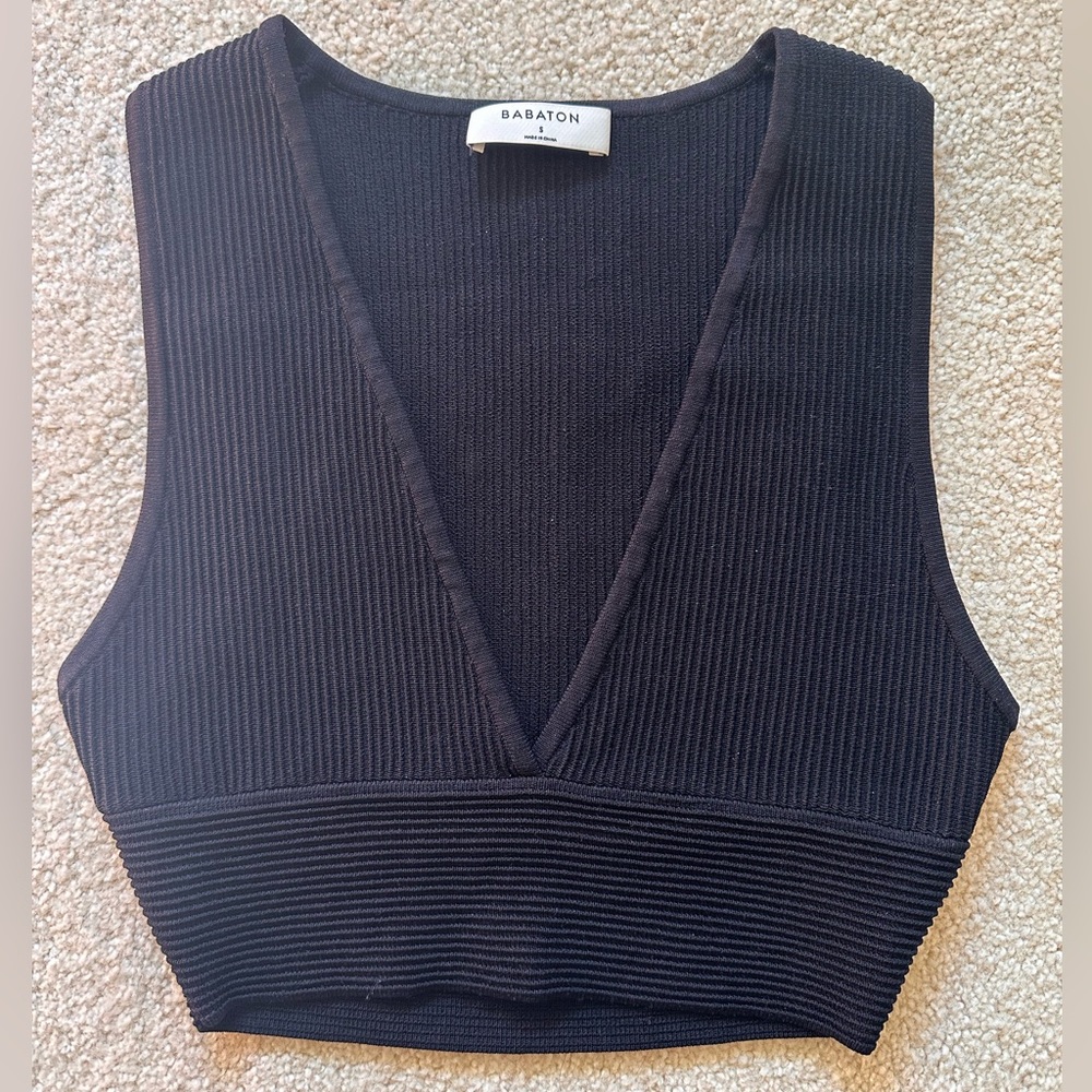 Aritzia Black Cropped Top